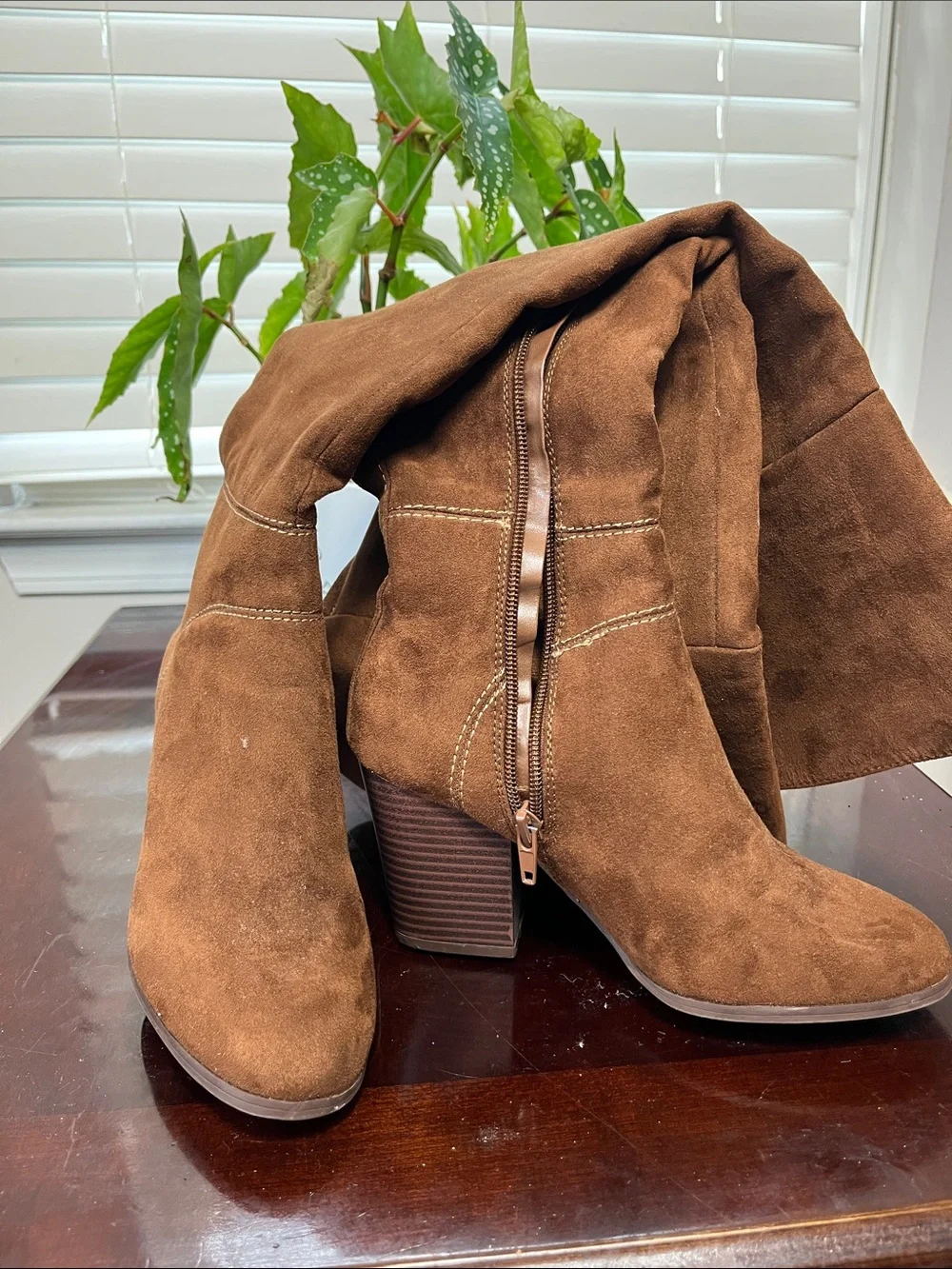 Jasmin  Brown Suede Women's Knee-High Boots size 5.5 m